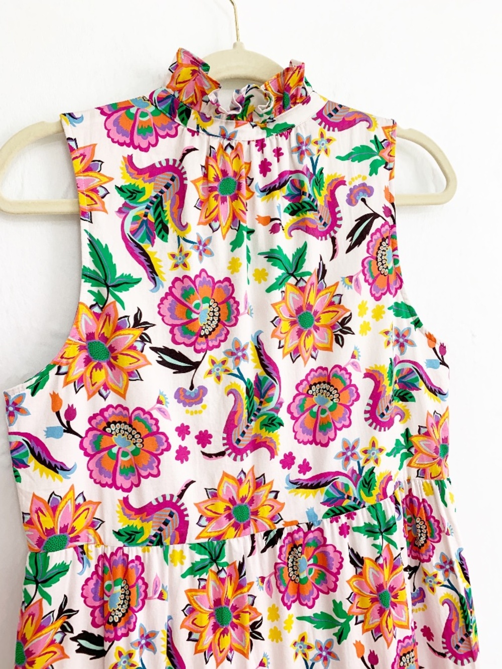 Crosby by Mollie Burch Wesley Ruffle Collar Tiered Midi Dress in Festival Floral - Picture 8 of 16